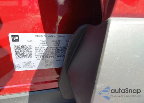 2025 Chevrolet Trax Fwd Lt from USA, damaged, VIN KL77LHEP9SC284527